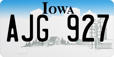 IA license plate AJG927