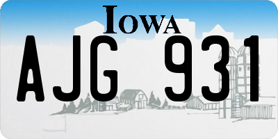 IA license plate AJG931