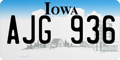 IA license plate AJG936