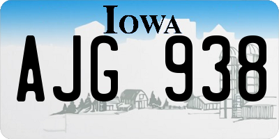 IA license plate AJG938