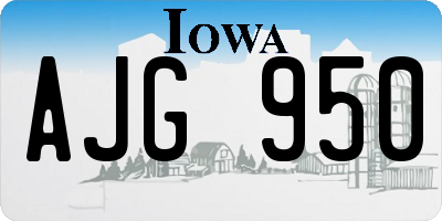 IA license plate AJG950
