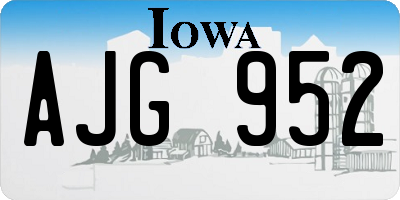 IA license plate AJG952