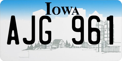 IA license plate AJG961