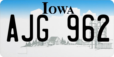 IA license plate AJG962