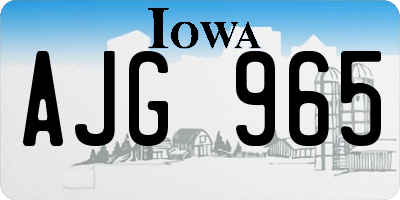 IA license plate AJG965