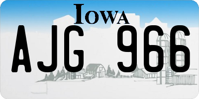 IA license plate AJG966