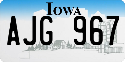 IA license plate AJG967