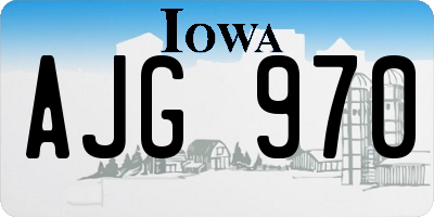 IA license plate AJG970