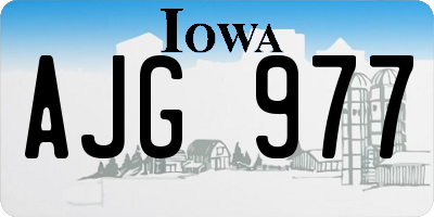 IA license plate AJG977