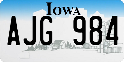 IA license plate AJG984