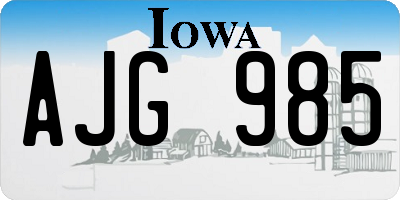 IA license plate AJG985