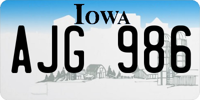 IA license plate AJG986