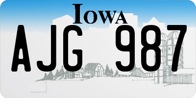 IA license plate AJG987