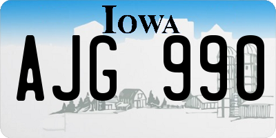 IA license plate AJG990