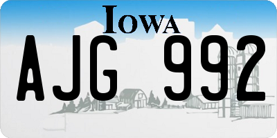 IA license plate AJG992