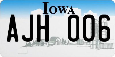 IA license plate AJH006