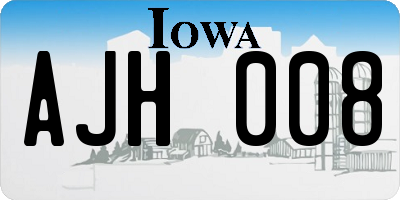 IA license plate AJH008