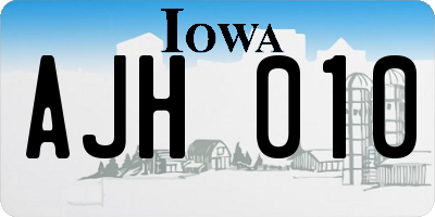 IA license plate AJH010