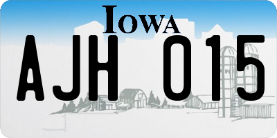 IA license plate AJH015