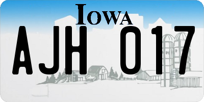 IA license plate AJH017