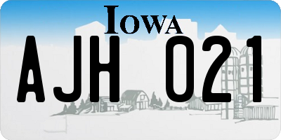 IA license plate AJH021