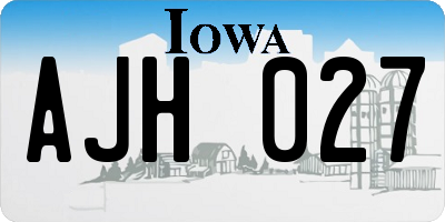 IA license plate AJH027