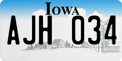 IA license plate AJH034