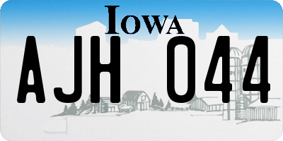IA license plate AJH044