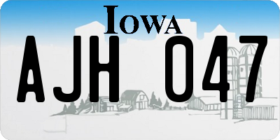 IA license plate AJH047