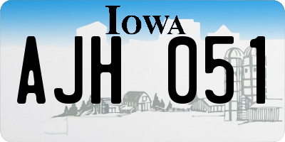 IA license plate AJH051