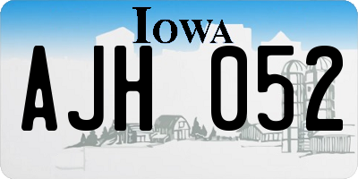 IA license plate AJH052