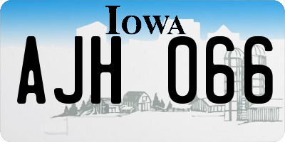 IA license plate AJH066
