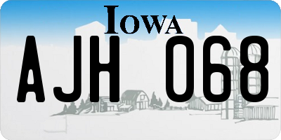 IA license plate AJH068