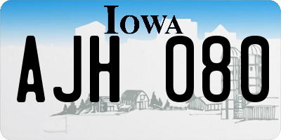 IA license plate AJH080