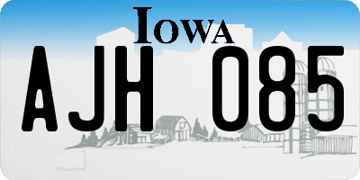 IA license plate AJH085