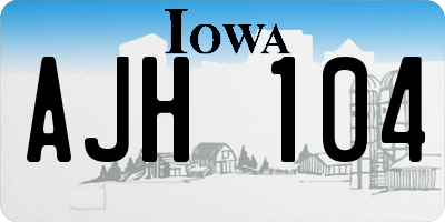 IA license plate AJH104