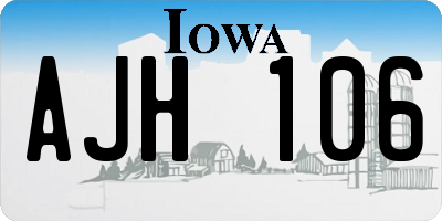IA license plate AJH106