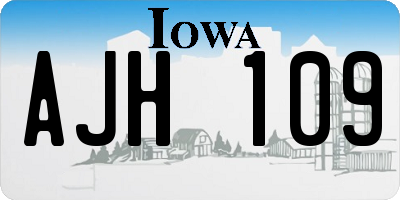 IA license plate AJH109