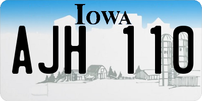 IA license plate AJH110
