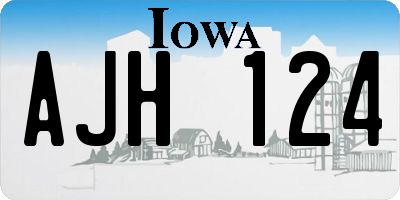 IA license plate AJH124