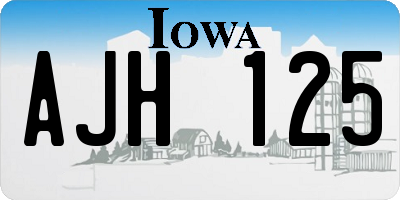 IA license plate AJH125