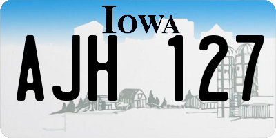 IA license plate AJH127