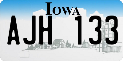 IA license plate AJH133