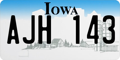 IA license plate AJH143