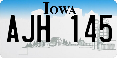 IA license plate AJH145