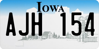 IA license plate AJH154