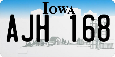IA license plate AJH168