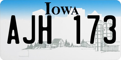 IA license plate AJH173