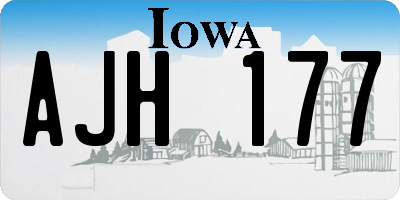 IA license plate AJH177