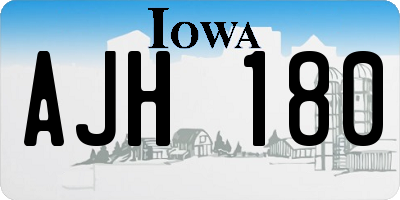 IA license plate AJH180